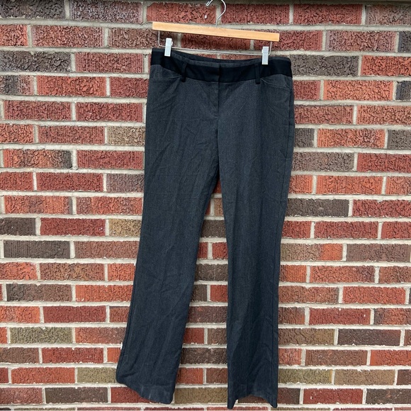 Express Pants - Express Dark Gray Editor Mid Rise Straight Fit Dress Pants Trousers